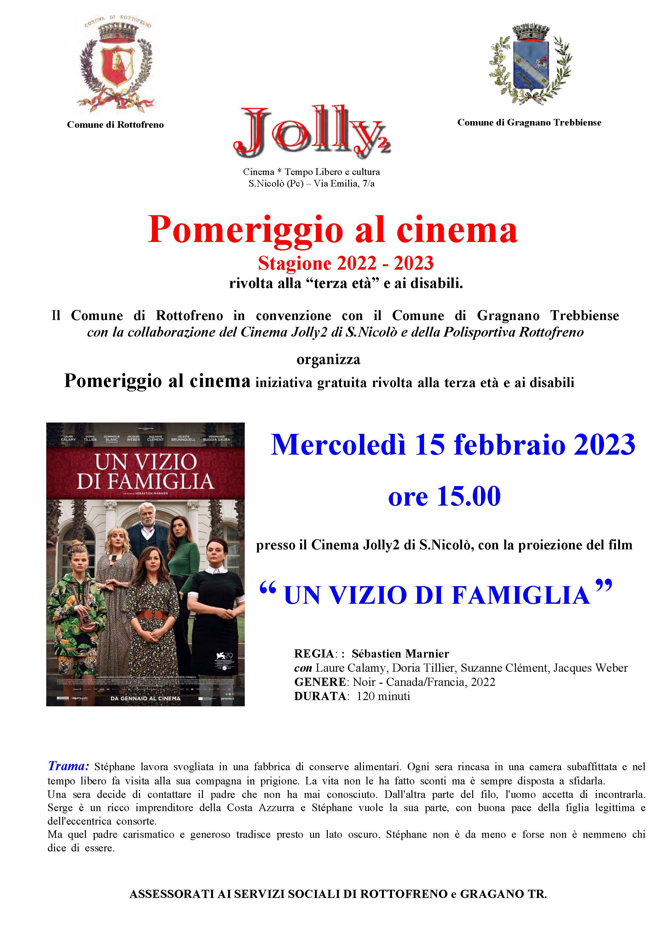 pomeriggio al cinema 15 febbraio 2023