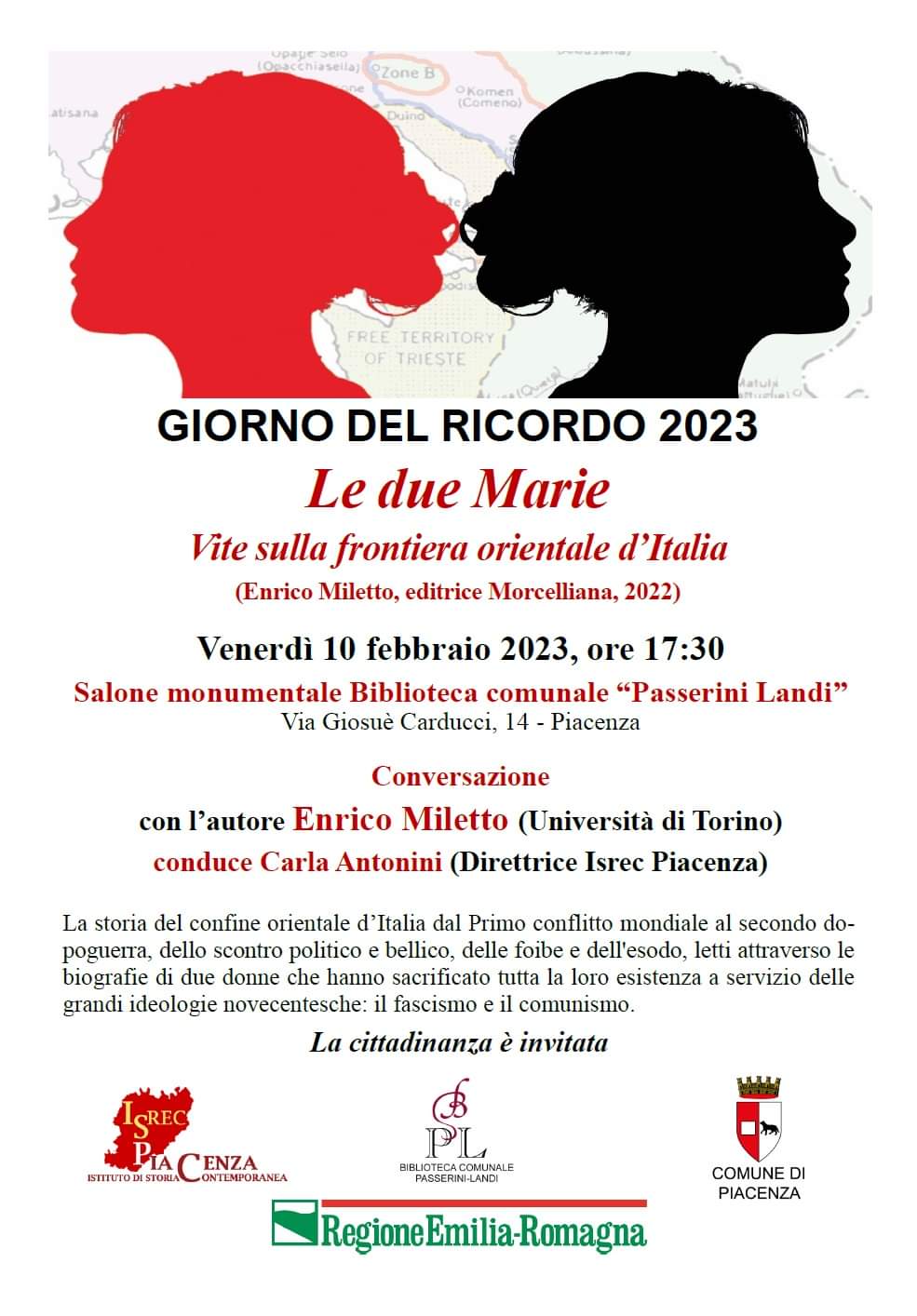 locandina ISREC Giorno del Ricordo ore 17.30